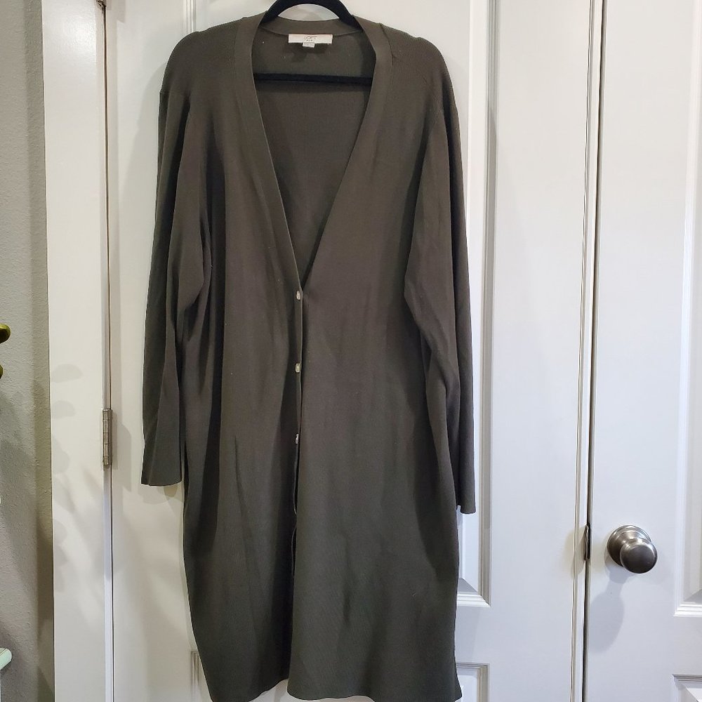 LOFT Plus Dark Green Cardigan Size 24/26